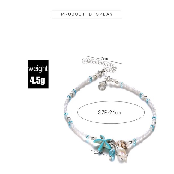 Popular Resin Lady Fashion Beach Section  Beads Conch Starfish Shape Anklet Foot - Picture 2 of 9
